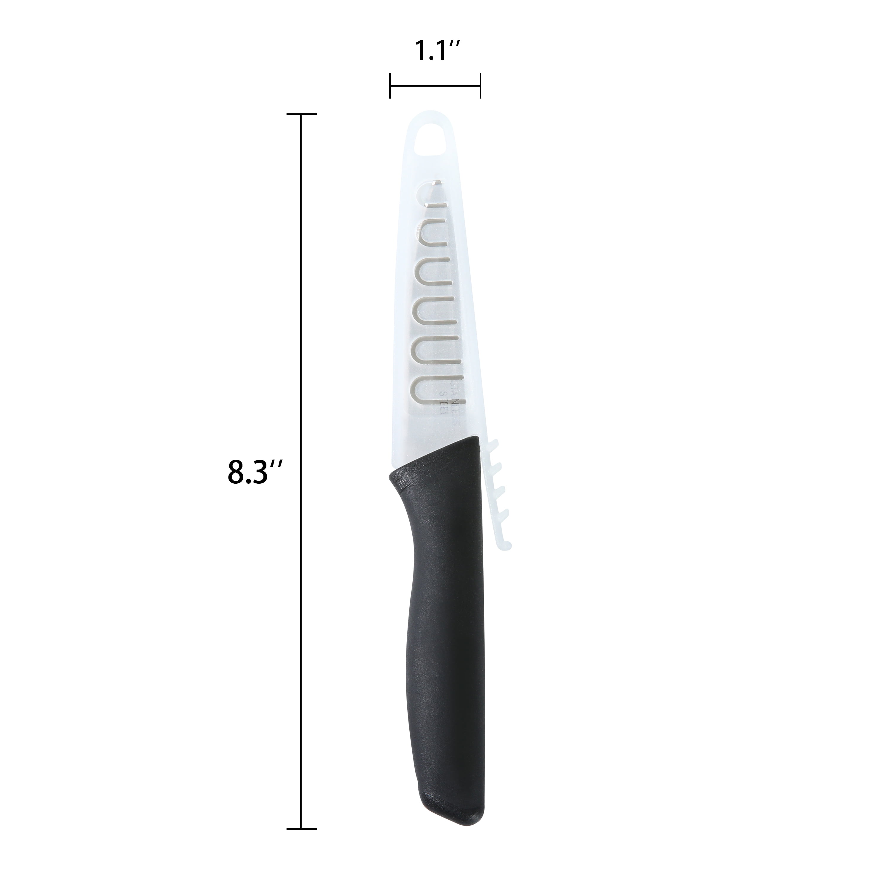 Mainstays 3.5" Stainless Steel Paring Knife with Soft Grip Black Handles