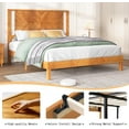 thumbnail image 5 of LUXOAK Solid Wood Queen Size Bed Frame with Easy Assembly & Storage Space, Light Brown, 5 of 8