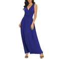 thumbnail image 3 of Asklazy Women Sleeveless Deep V Neck Loose Plain Long Maxi Casual Dress,US Size,M,Royal Blue, 3 of 11