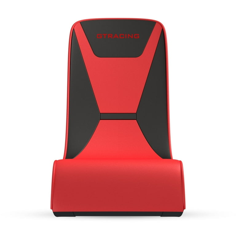 GTRACING Faux Leather Floor Rocker Video Gaming Chair, Red