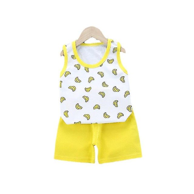 24M 65RedSummer Cute Cartoon 2pcs Niños Bebé Niños Niñas Chaleco de dibujos animados Top Shorts Pantalones Conjunto Ropa Niños Pijamas Niñas Ropa Conjuntos esquí esquí Gafas de esquí