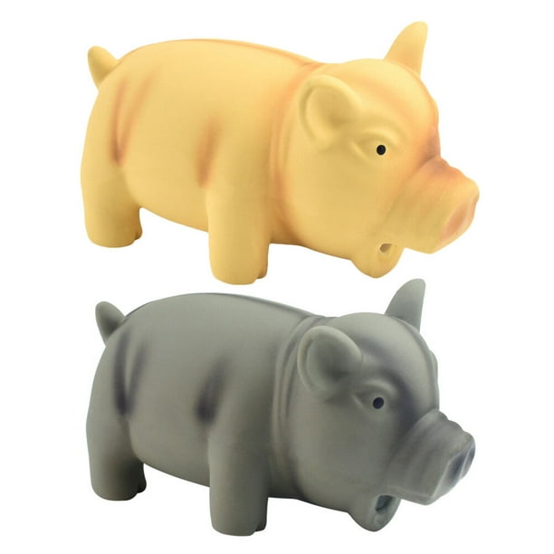 EeaseMX 2 juguetes de simulación de molares de cerdo y perro, con sonido, para masticar y masticar.