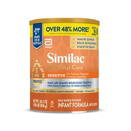 Similac 360 Total Care Sensitive Baby Formula Powder, 30.2-oz Value Can