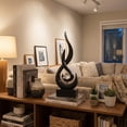 thumbnail image 2 of Unbranded Modern Flame Resin Sculpture Art Deco Style - Black Decor Statue - 1 Piece, 30 cm, 2 of 8