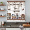 thumbnail image 5 of Farmhouse Sheer Curtains 84 Inches Long, Retro Country Star Berry Vintage Wood Grain Light Filering Curtains, Breathable Simi Curtain Privacy Drapes for Living Room Bedroom Window Treatment, 5 of 9