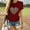 Wine, variant on Women's Graphic Print Short Sleeve Crew Neck T-Shirt Leopard Print Summer Tee Tops Streetwear