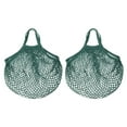 thumbnail image 1 of Unique Bargains Cotton Mesh Bag, 15x13.8' Reusable Mesh Net String Grocery Bags Organizer Dark Green 2Pcs, 1 of 6