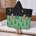 thumbnail image 5 of Green Bigfoot and Campfire Pattern Hooded Bath Towel，50"x30" for Ages 3 To 12 Kids, Quick Dry Lightweight Soft Microfiber Hood Beach Towel Cover Up for Kids, 5 of 7