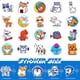 thumbnail image 3 of 50 pcs animal stickers for kids, cute for water bottles stickers, vinyl waterproof stickers for laptop, bumper, skateboard, animal stickers gifts, 3 of 5