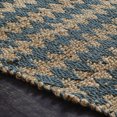 thumbnail image 3 of HomeRoots 486819 5 x 8 ft. Chevron Hand Woven Stain Resistant Rectangle Area Rug with Fringe, Teal, 3 of 5