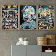 thumbnail image 2 of wall26 Framed Canvas Print Wall Art Set Spray Paint Funny Albert Einstein Graffiti &amp; Street Art Comic Book Illustrations Modern Art Urban Portrait for Living Room, Bedroom, Office - 24"x36&q, 2 of 5