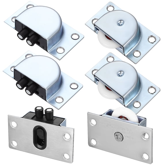 DINHEAROM 6Pcs Stainless Steel Sliding Door Rollers with Retractable Pulley for Smooth Sliding