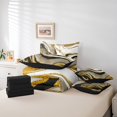thumbnail image 4 of YST Marble Comforter Set, 7 Pieces, Abstract Bedding, Stone Pattern Theme, Gold Metallic Print, Modern, Bed in a Bag, Queen Size, 4 of 4