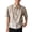 F397 Khaki, variant on Curuila Shirts For Men Solid Color Spring Summer Lapel Short Sleeved Zippered Comfortnable Tee Khaki Size L
