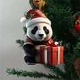 thumbnail image 2 of CMrtew Christmas Panda Pendant Ornament Cute Acrylic Cartoon Panda Decor for Tree, Home & Car Festive Holiday Hanging Decorations, 2 of 4