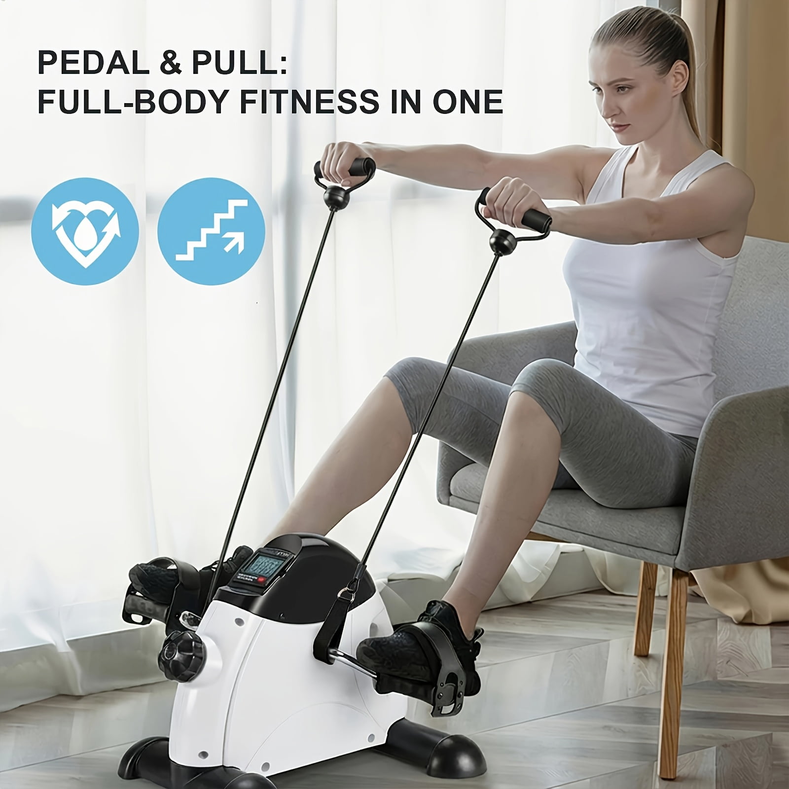Portable Mini Exercise Bike white