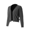 thumbnail image 1 of MixMatchy Women's Basic Solid Patterened Texture Lightweight Soft Open Front Cropped Cardigan, 1 of 5