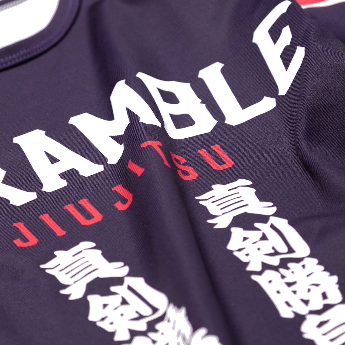 Navy//Red//White Scramble Buke Hikeshi Long Sleeve MMA Rashguard