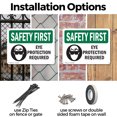 thumbnail image 3 of (2 Pack) Eye Protection Required With Symbol OSHA Safety First Sign 10 Inch X 7 Inch Indoor / Outdoor Rust-Free Aluminum Metal Signs for Workplace, Workshop, and Construction Site, Made, 3 of 8
