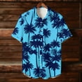 thumbnail image 4 of XUNKUSGA Hawaiian Shirt for Men Fashion Tropical Printed Mens T-Shirts Casual Short Sleeve Button Down Mens Shirts Loose Lightweight Summer Beach Going Out Tops M-4XL Blue, 4 of 9