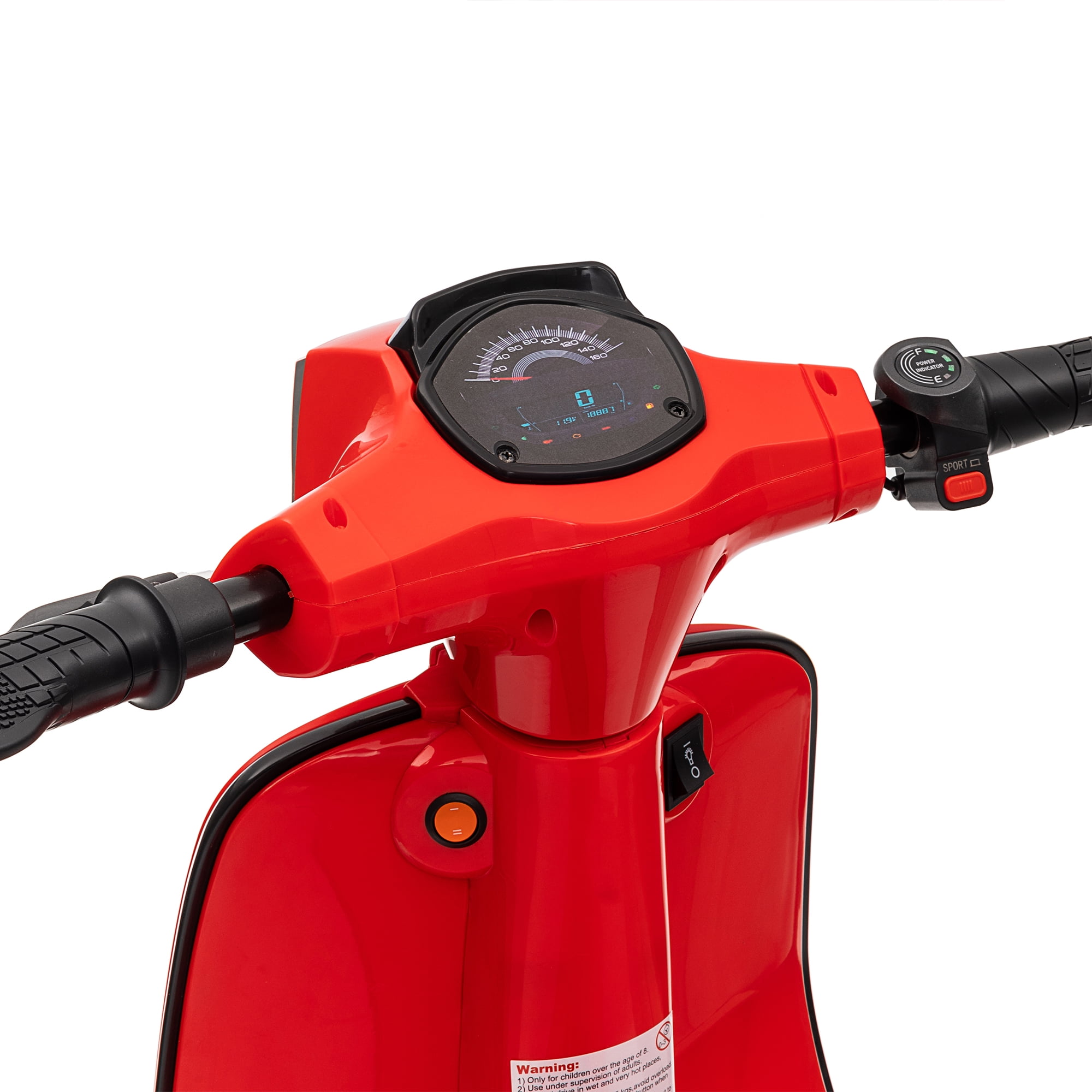 Track Seven 24V Ride on Motorcycle 250W Electric Motorcycle,  Max Speed 10 Mph, Twist-Grip Throttle,  2 Speeds, MP3 Player, Bluetooth, Ride on Toy Car for Boys Girls Age 8+, Red