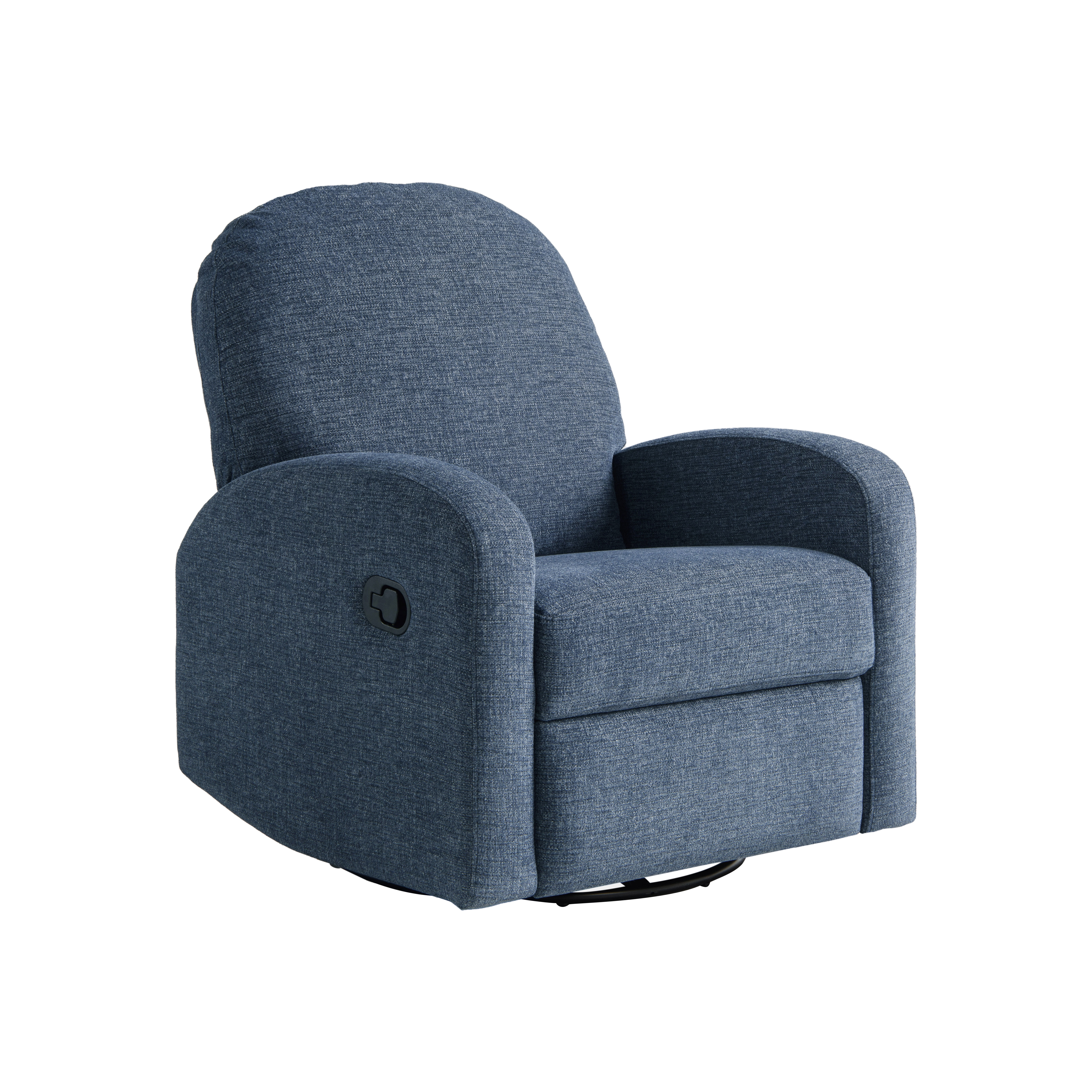 Relax-A-Lounger Pearson Modern Swivel Recliner, Blue Fabric