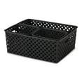 thumbnail image 4 of Mainstays 4-Piece Black Decorative Plastic Storage Basket Set, 14 in x 11.6 in x 5.3 in, 4 of 6