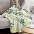 thumbnail image 3 of Sage Green Summer Botanical Blanket Soft Cozy Warm Throw Blanket for Couch, Plush Fuzzy Flannel Fleece Blankets for Sofa, Palm Leaf Modern Art Bed Blankets Lightweight Gifts for Women, 40"x60", 3 of 9