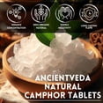 thumbnail image 4 of Ancient Veda Natural Camphor Tablets Incense in Glass Jar Bottle Quality Refined Natural for Aromatherapy, Odor Eliminator, Puja, Alcanfor 50 Gram, 4 of 7