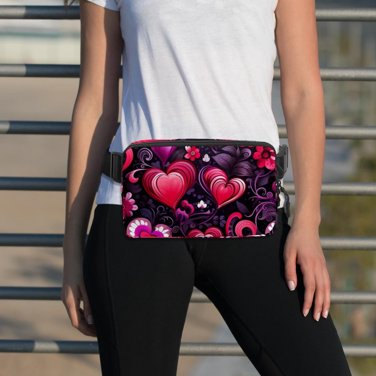 Valentine's Day Love Lightweight Adjustable Sling Bag Waist Pack with Extension Strap Unisex - Ideal for Travel and Outdoor Activities