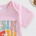 thumbnail image 4 of KPOPLK Newborn Toddler Baby Girl One Piece Outfit Bubble Romper Infant Shirt Matching Outfits Clothes Pink Size 6-12 Months, 4 of 7