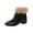 Black, variant on KEGIRLOM Women's Fashionable Casual Winter Fleece Lined Comfortable Plus Size Short Boots Solid Color Toe Front Laces Heel Low Heel Ankle Boots Brown 7