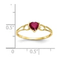 thumbnail image 5 of 10K Yellow Gold Ring Band with Stones (07) July Ruby Heart Red, Size 9, 5 of 5