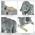 thumbnail image 5 of Qaba Kids Ride-On Rocking Horse Toy Mammoth Style Rocker with Fun Music & Soft Plush Fabric for Children 3+ Years, 5 of 9