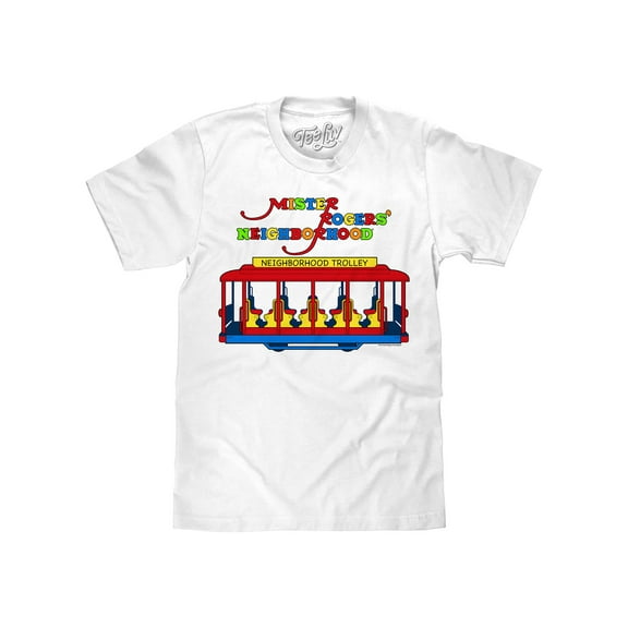 Tee Luv Mister Rogers Neighborhood Trolley TV Show T-Shirt (Men's) (M)
