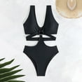 thumbnail image 6 of Generic Women's One Piece Swimsuit Deep V Neck Metal U Ring Linked Swimwear Sexy Cut Out High Waisted Bathing Suit, 6 of 6