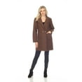 thumbnail image 6 of Simply Couture Plus size Women's Notched Lapel Long Sleeve Buttoned Classic Winter Long Coat, 6 of 6