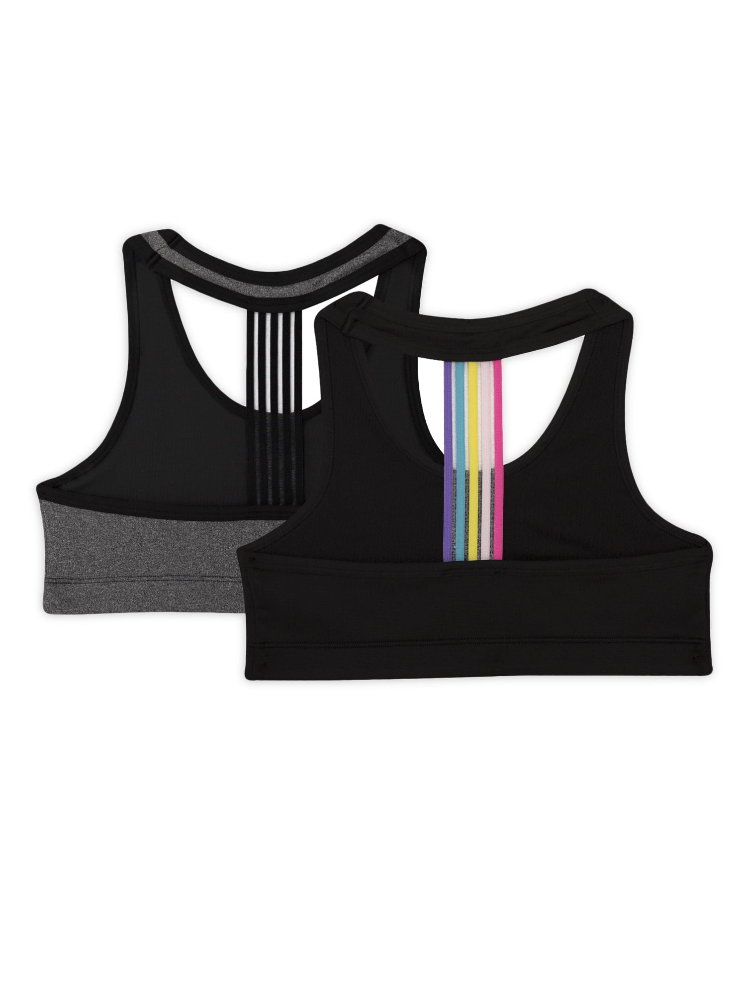 Athletic Works Girls Banded Sports Bra 2-Pack, Sizes 30-38 