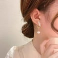 thumbnail image 6 of Jiaroswwei 1 Pair Stud Earrings Bling Rhinestone Luxury Elegant Lustrous Faux Pearl Dangle Earrings Fashion Jewelry, 6 of 7