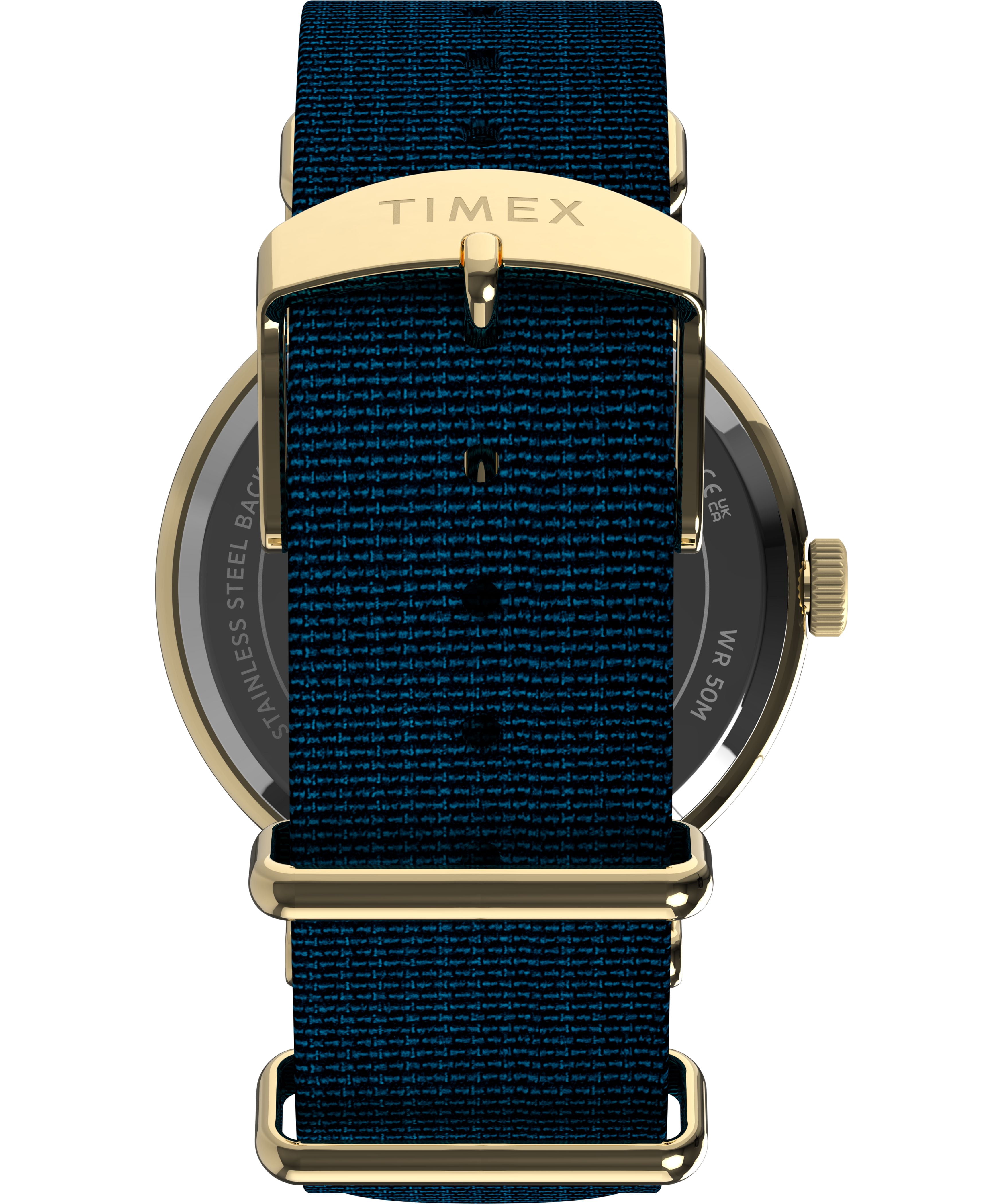 Timex Unisex Harry Potter x Weekender Butterbeer 40mm Watch - Blue Slip-thru Double Layer Blue Dial Gold-Tone Case