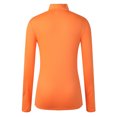 thumbnail image 5 of larppty Women's Long Sleeve Mock Turtleneck Shirts 2025 Fleece Lined Base Layer Slim Fit Thermal Underwear Tops Orange, XL, 5 of 5