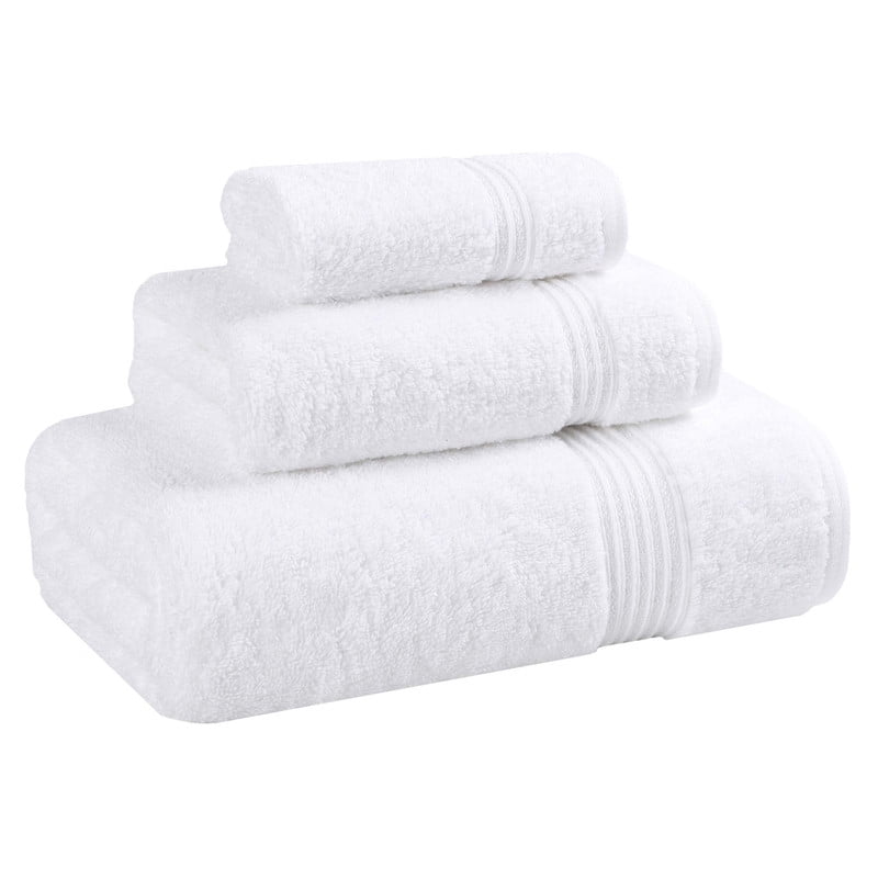 Superior Egyptian Cotton Absorbent 3-Piece White Towel Set