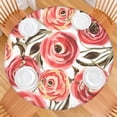 thumbnail image 2 of Pioneer Flower Floral Print Pattern Round Fitted Tablecloth with Elastic Edge,Dining Table Cover Waterproof,Outdoor Round Tablecloth for Camping,Dining,Indoor and Outdoor, 2 of 7