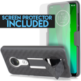 thumbnail image 2 of Value Pack for 6.2" Motorola Moto G7 Holster Belt Clip Kickstand Hybrid Shock Bumper Screen Protector Dual Layer Raised Bevel Design Enhance Camera Aim At All Buttons & Sockets Case + [Black], 2 of 4