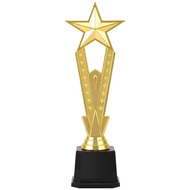 Trofeo Dorado Plástico Dorada Con Base 25 Cm para La Reunión Anual Empresa