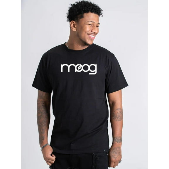 MOOG BLACK T-SHIRT Logo Shirt, for men & women, up to size 5XL.