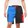 thumbnail image 3 of JoveMarine Men's Color-Block Casual Shorts, American Style 5-Pocket Design, Versatile Fashion Shorts for Daily, Beach and Summer Parties Light Blue 3XL, 3 of 5