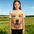 thumbnail image 5 of TGPMGRZ Cartoon T Shirt for Kids Back to School Short Sleeve Funny 3D Animal Tops Halloween Party #A07 Khaki 5-6 Years, 5 of 6