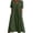#385-Green, variant on Roncen Women's Cotton-Linen Blend Dress, Short Sleeve V-Neck A-Line Dress with Button Detail & Side Pockets