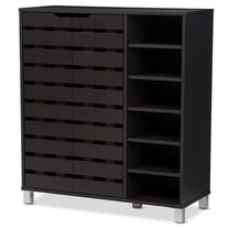 Baxton Studio Shirley Modern Dark Brown 2-Door Shoe Cabinet